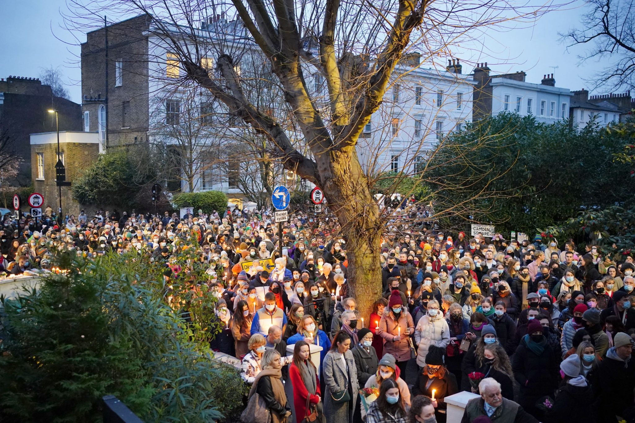 Hundreds in silent vigil for murdered teacher at Irish Centre in Camden Vigil for Ashling Murphy outside the the Irish Centre in Camden