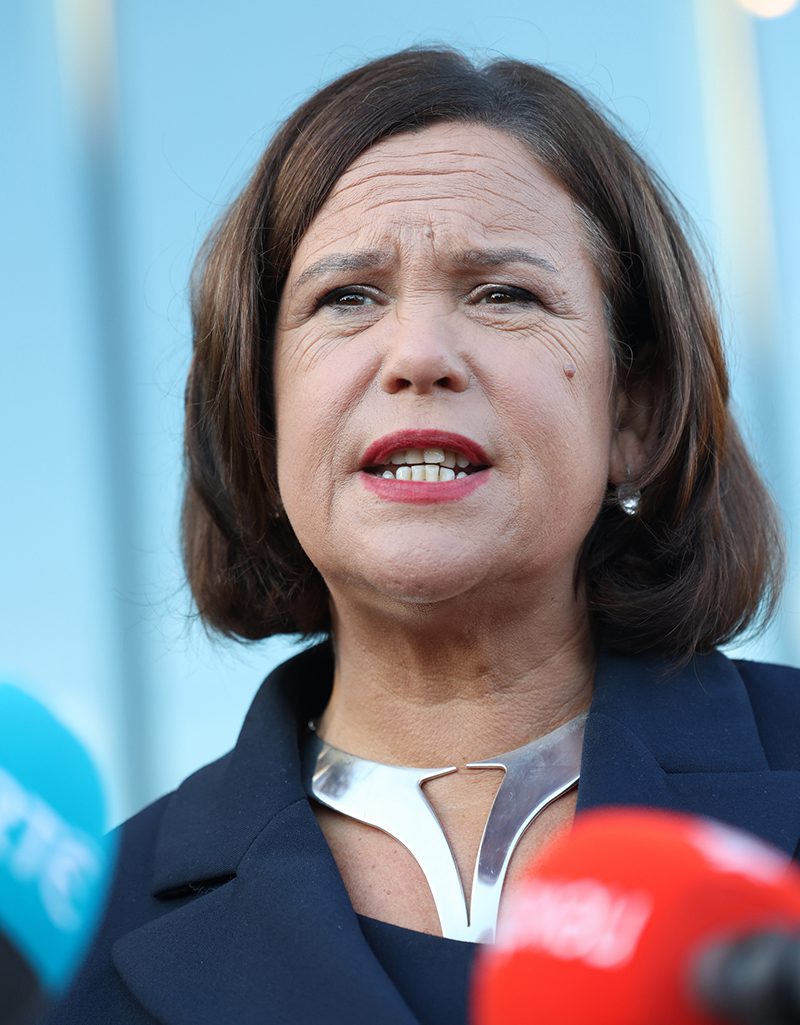 President of Sinn Féin Mary Lou McDonald pays tribute to Queen