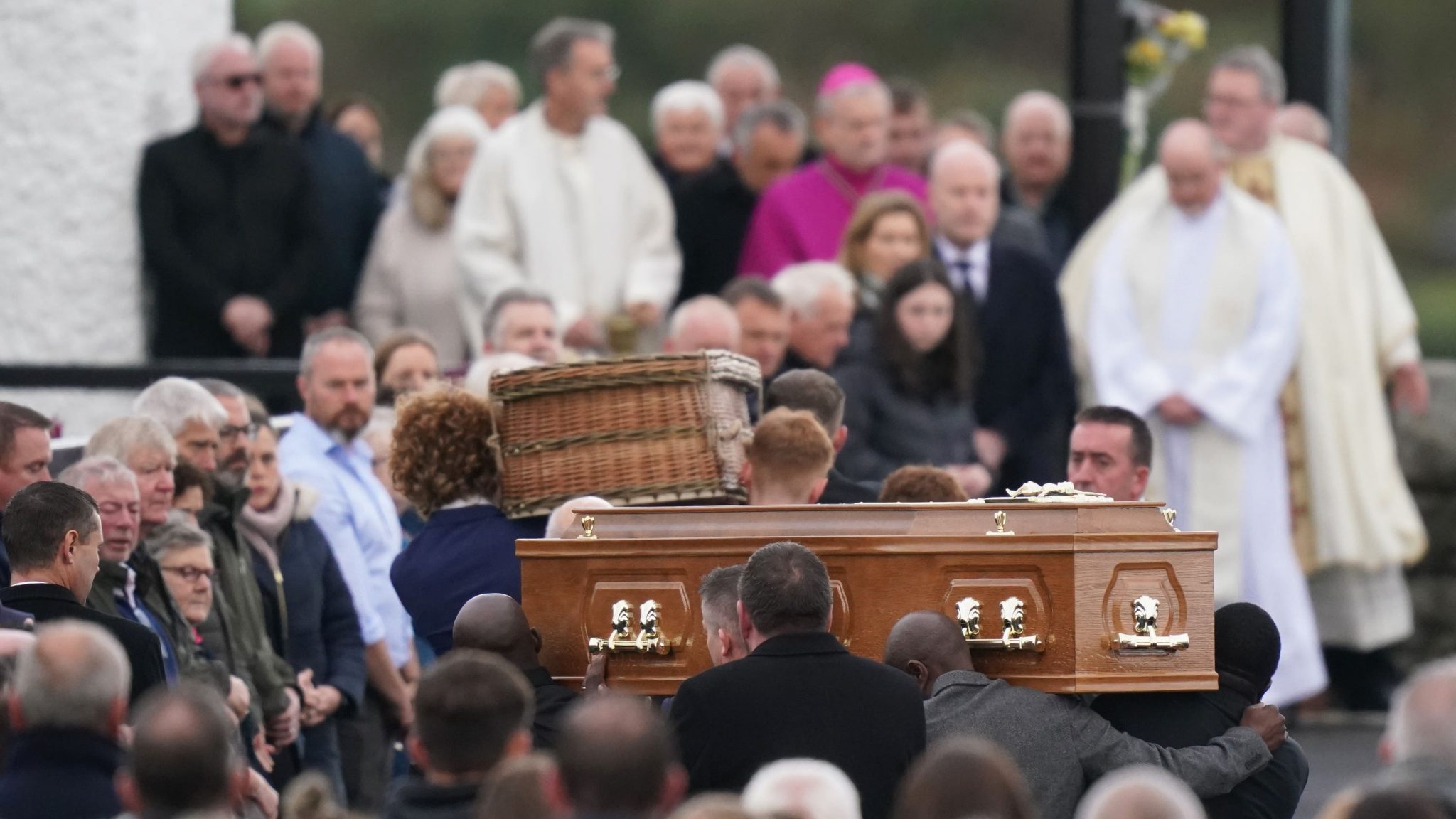Funeral of father and five-year-old daughter, Robert and Shauna Garwe, killed in Creeslough blast