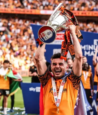 John Egan back in Premier League as Hull win play-off final at Wembley